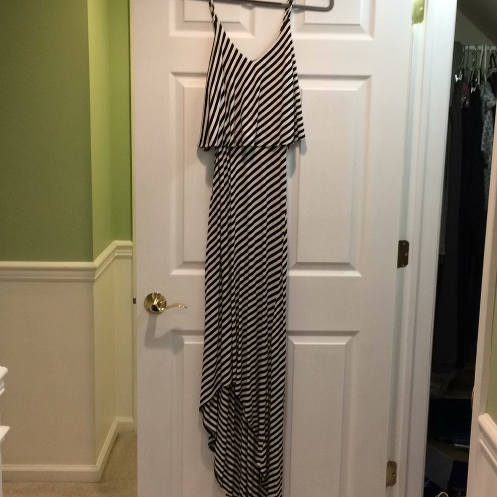Hi-low Striped Maxi Dress